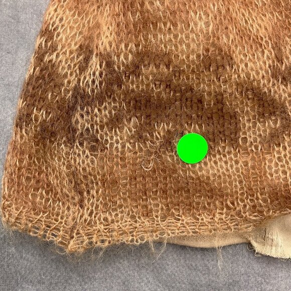 Talbots Sweater Women Medium Brown Coral‎ Stripe Mohair Crochet Cami VTG Fuzzy - Picture 7 of 13